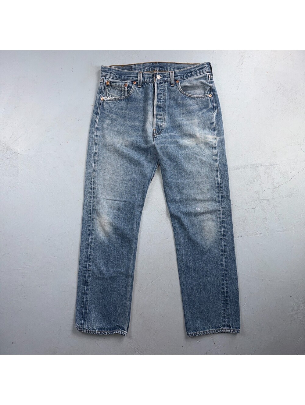 Levis 501 Vintage 90s USA XX Straight Leg Jeans Blue Light Wash 34x33 Act 31x29